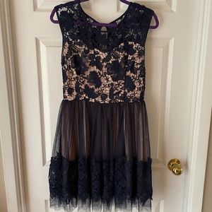 Navy & Nude Cocktail Dress